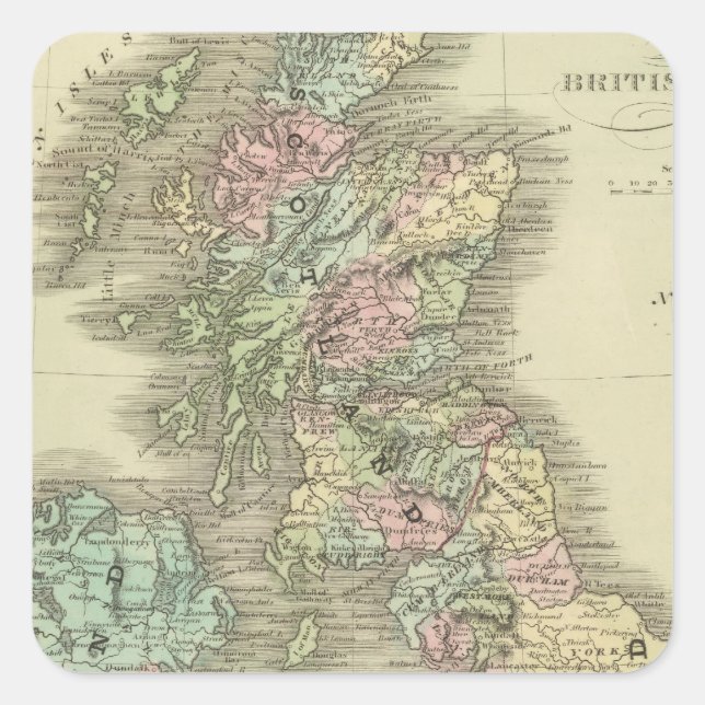 British Islands 3 Square Sticker (Front)