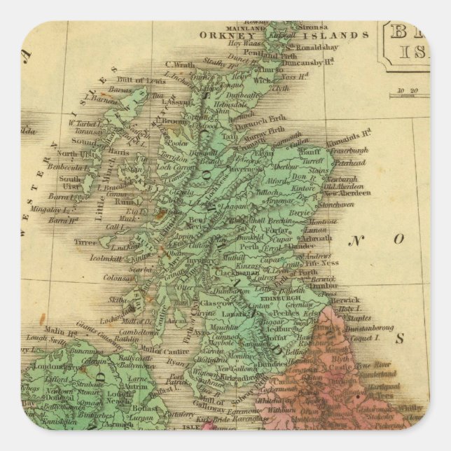 British Islands 4 Square Sticker (Front)