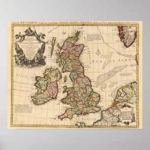 British Islands, England, Ireland Poster