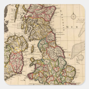 British Islands, England, Ireland Square Sticker