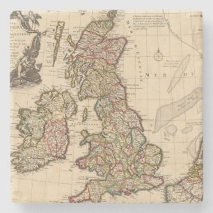 British Islands, England, Ireland Stone Coaster