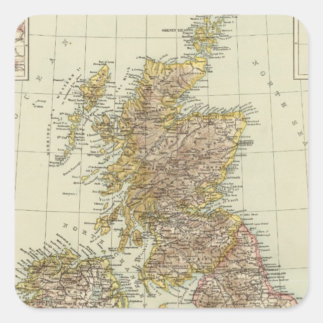 British Isles 10 Square Sticker (Front)