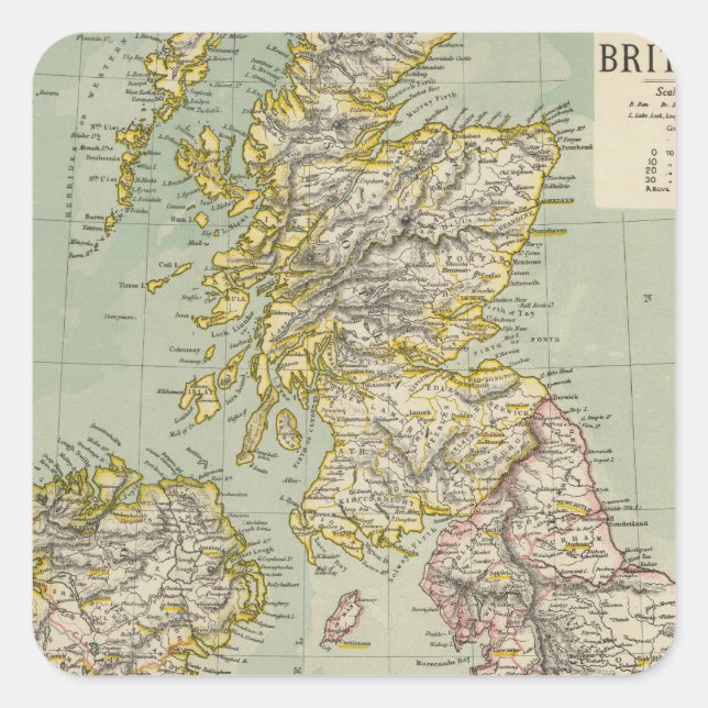 British Isles 11 Square Sticker (Front)