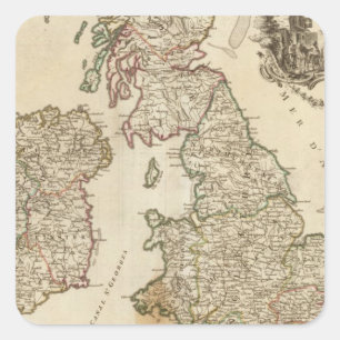 British Isles 9 Square Sticker