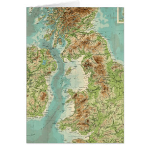 British Isles bathyorographical map