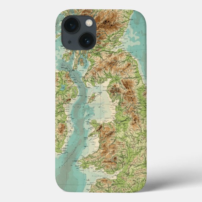 British Isles bathyorographical map Case-Mate iPhone Case (Back)