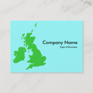 British Isles - Green on Pale Cyan Business Card