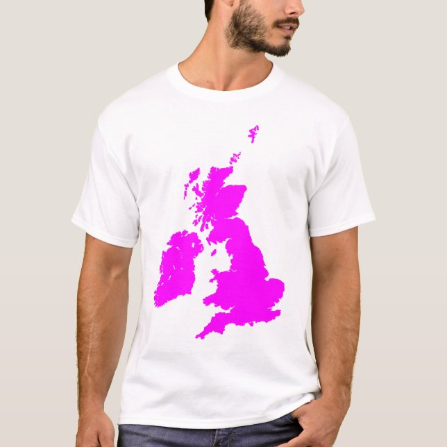 British Isles in Magenta T-Shirt (Front)