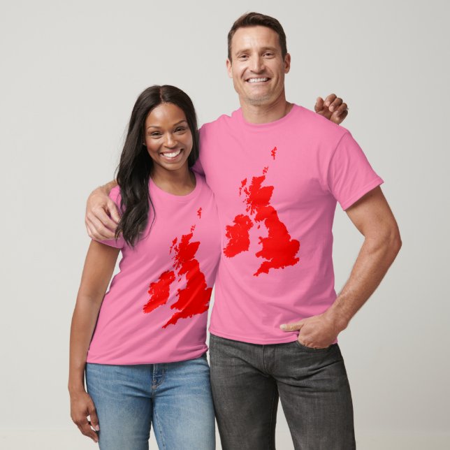 British Isles in Red T-Shirt (Unisex)