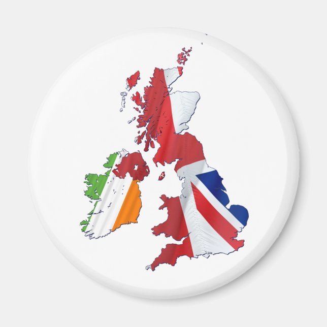 BRITISH ISLES MAP AND FLAGS MAGNET (Front)