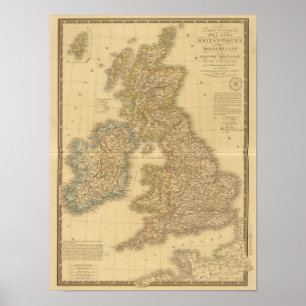 British Isles Map Poster