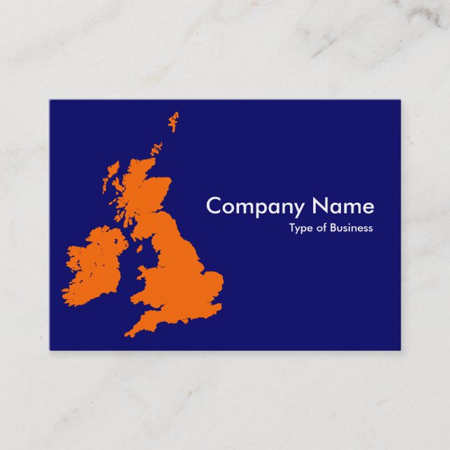 British Isles - Orange and Dark Blue Business Card (Front)