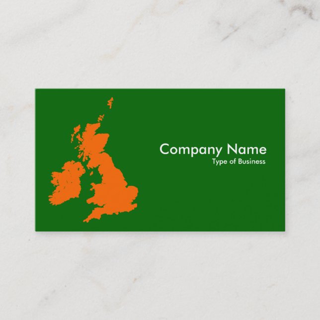British Isles - Orange on Green Business Card (Front)