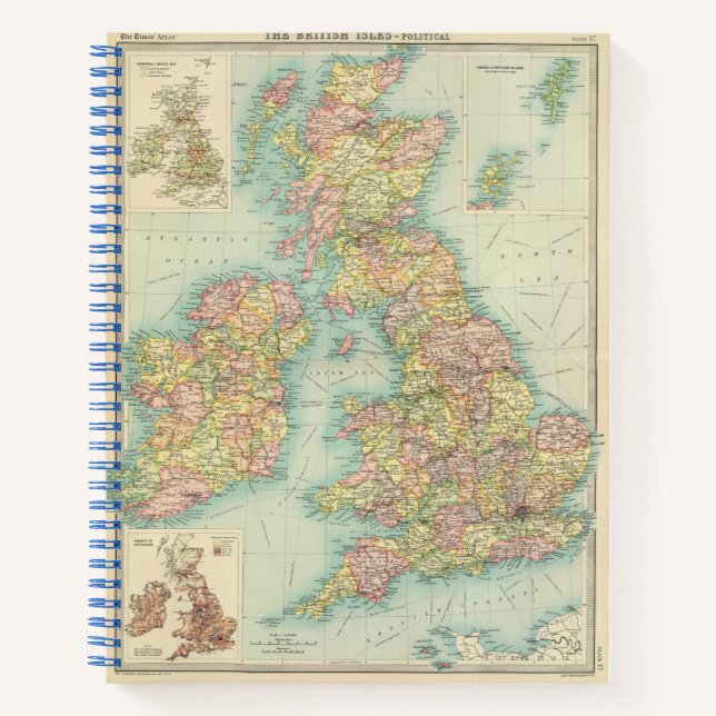 British Isles political map Notebook (Front)