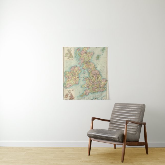 British Isles political map Tapestry (In Situ)
