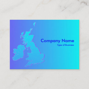 British Isles Shaded Blue to Cyan Business Card