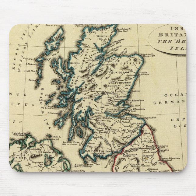 British Isles with boundaries outlined Mouse Pad (Front)