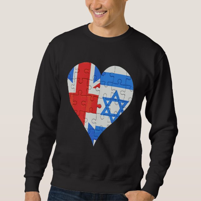 British Isreali Flag Heart Sweatshirt (Front)