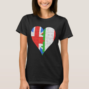 British Italian Flag Heart T-Shirt