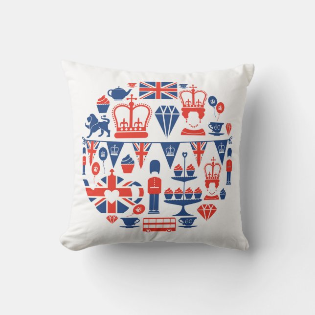 British Jubilee Icons Cushion (Front)