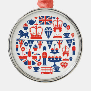 British Jubilee Icons Metal Tree Decoration