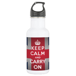 British Keep Calm Carry 32. oz. 532 Ml Water Bottle