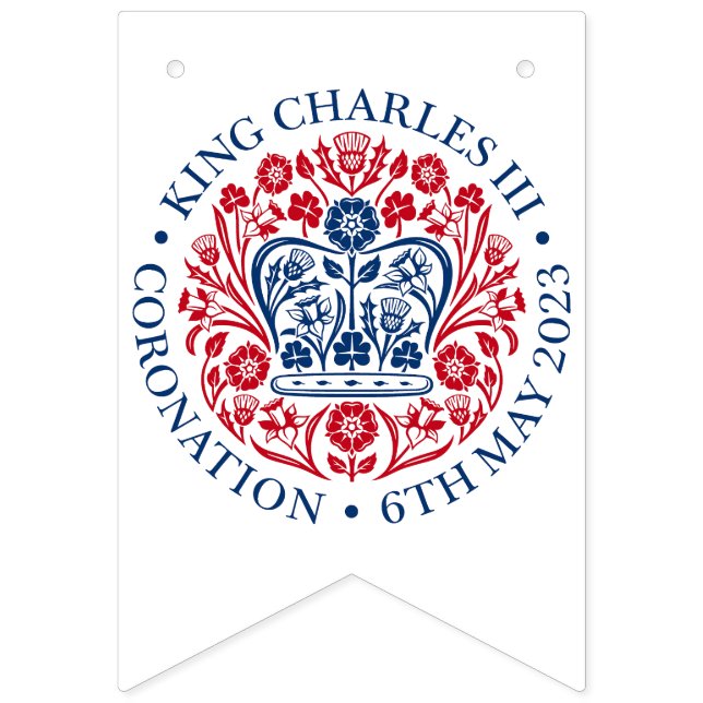 British King III Charles Memorabilia Coronation Bunting (Sixth Flag)
