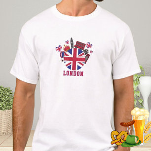 British Landmarks UK Travel London Souvenir Art T-Shirt