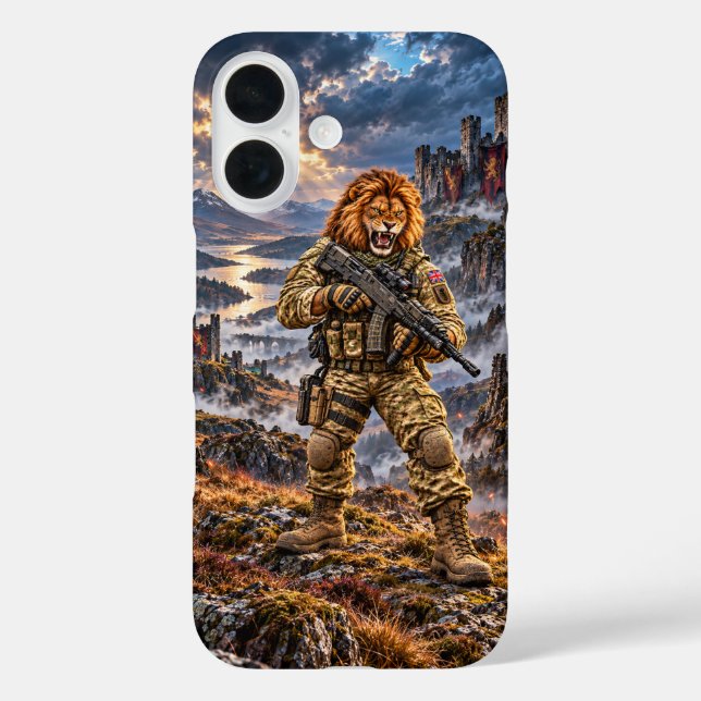 British Lion Tactical Warrior iPhone 16 Barely The Case-Mate iPhone Case (Back)