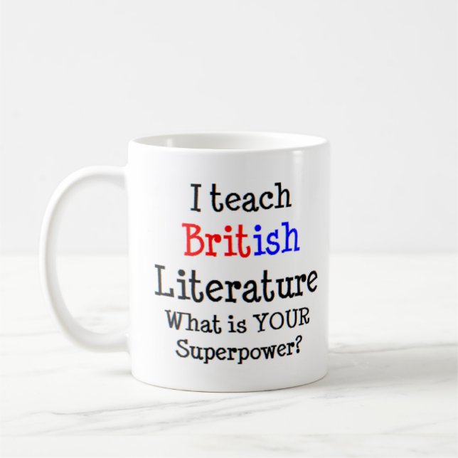 british literature teach coffee mug (Left)