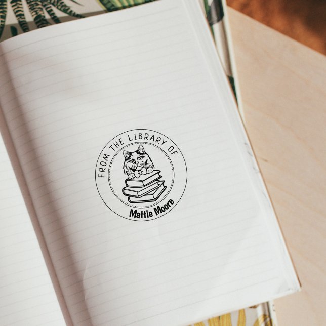 British Long Hair Cat, Book From the Library Of   Rubber Stamp (Creator Uploaded)