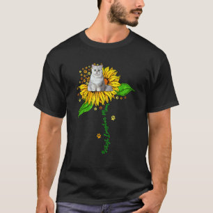 British Longhair Mum Cute Cat On Sunflower Paws Mo T-Shirt