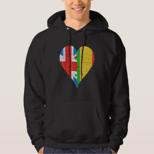 British Malian Flag Heart Hoodie