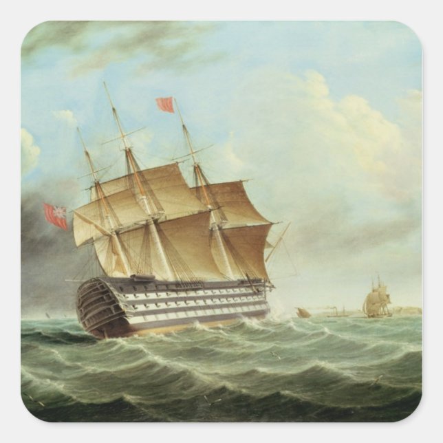 British Man-o'-War Square Sticker (Front)