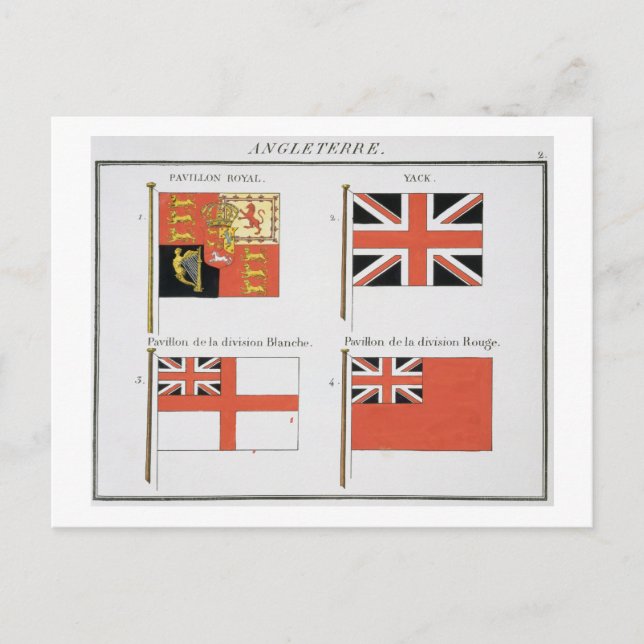 British Maritime Flags, from a French book of Flag Postcard (Front)