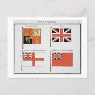 British Maritime Flags, from a French book of Flag Postcard