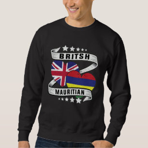British Mauritian Flag  British Mauritius and Uk f Sweatshirt