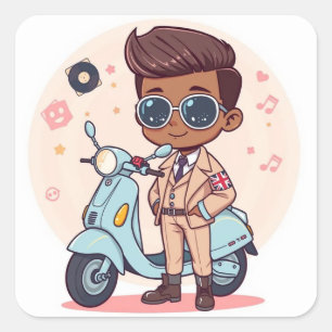 British Mod Square Sticker