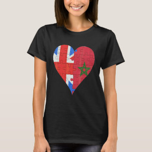 British Moroccan Flag Heart T-Shirt