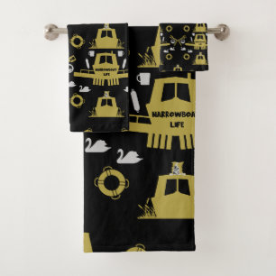 British Narrowboat Gifts Bath Towel Set