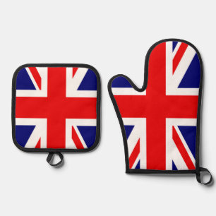 British National Flag - Union Jack  Oven Mitt & Pot Holder Set