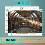 British Natural History Museum in London England Postcard<br><div class="desc">When you are looking to share your experiences, sending a postcard to a friend or loved one is a sweet gesture. However, we've made it even more stylish and dynamic and personalised with this template. The photograph is a beautiful representation of the location (a view inside the British Natural History...</div>