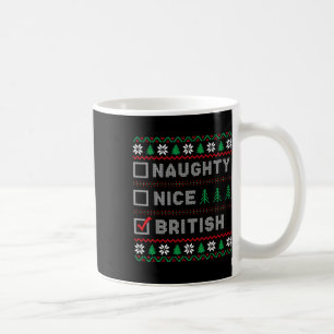 British Naughty Nice List Santas List Funny Christ Coffee Mug
