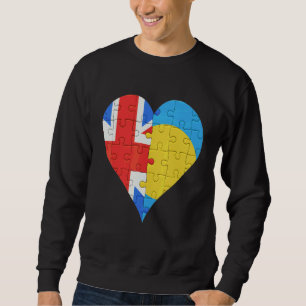British Palauan Flag Heart Sweatshirt