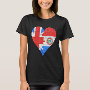 British Paraguayan Flag Heart T-Shirt