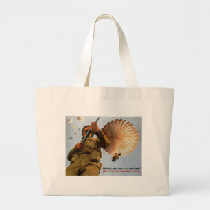 British Paratrooper ~ His Needs Come First Large Tote Bag