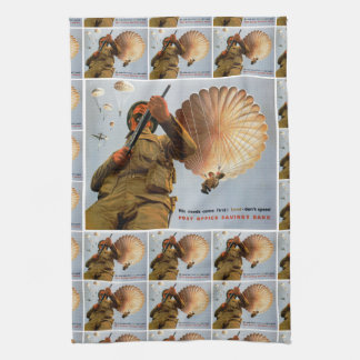 British Paratrooper ~ His Needs Come First Tea Towel