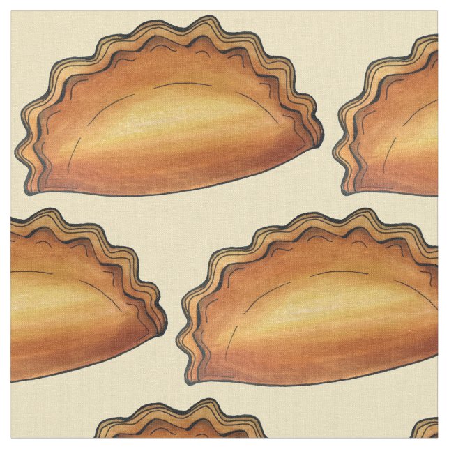 British Pasty Meat Pie Savoury Pastry UK Food Fabric (Close Up)