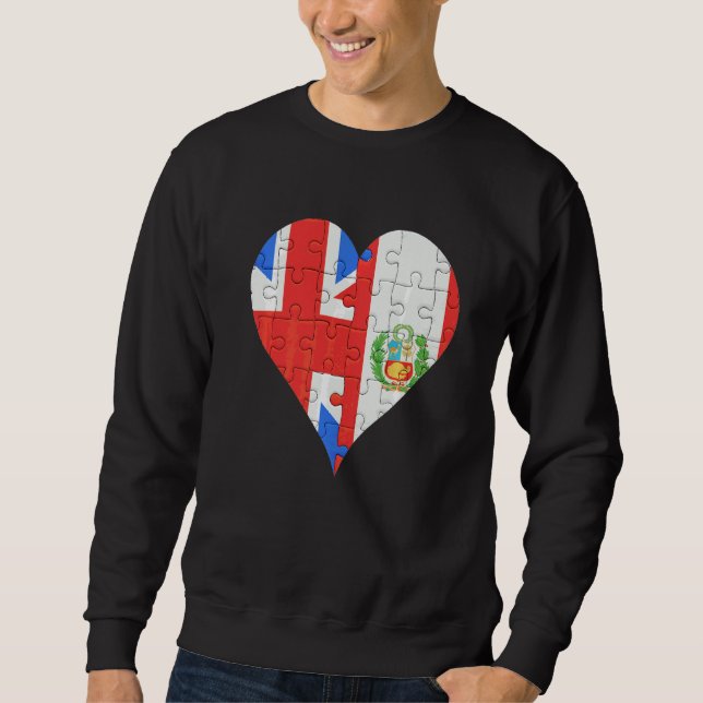 British Peruvian Flag Heart Sweatshirt (Front)