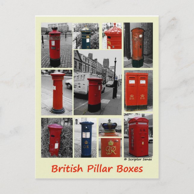 British Pillar boxes Postcard (Front)